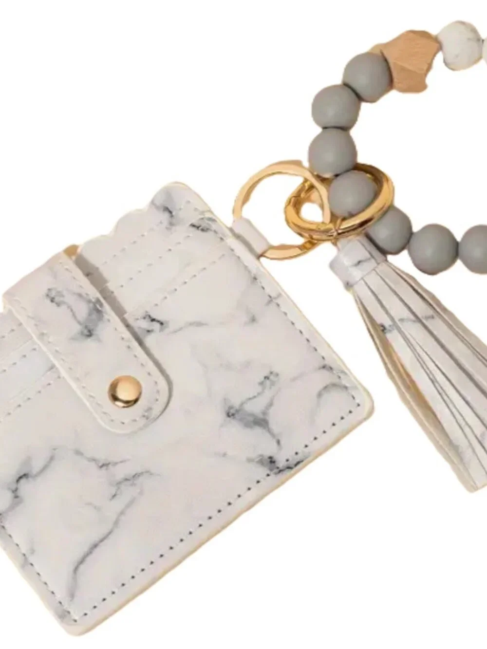 Assorted colored wallets with Beaded Silicon Wristlet Keychains B24
